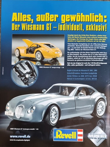 Revell werbeseite wiesmann - revell, werbeseite...wiesmann