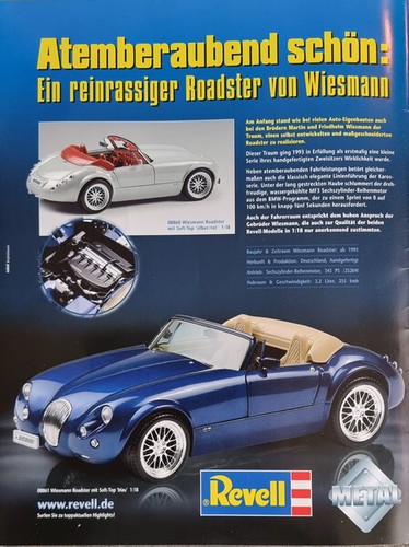 Revell werbeseite wiesmann - revell, werbeseite...wiesmann