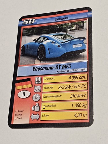 Wiesmann mf5 einzelkarte - gt,